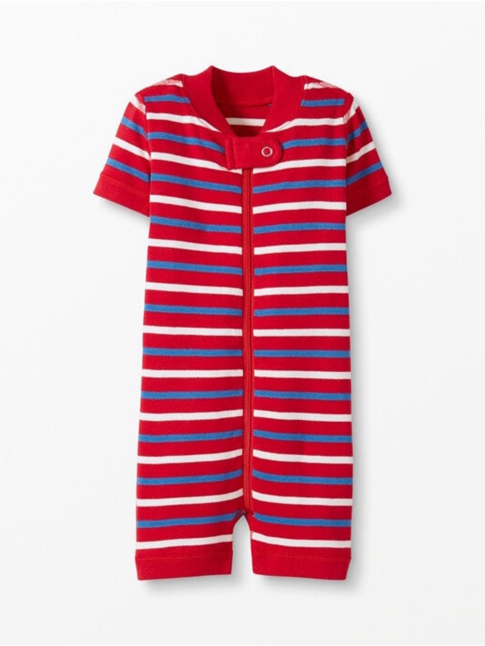 Hanna Andersson 100% Organic Cotton Zip Shortie Sleeper Red Blue 3–6M